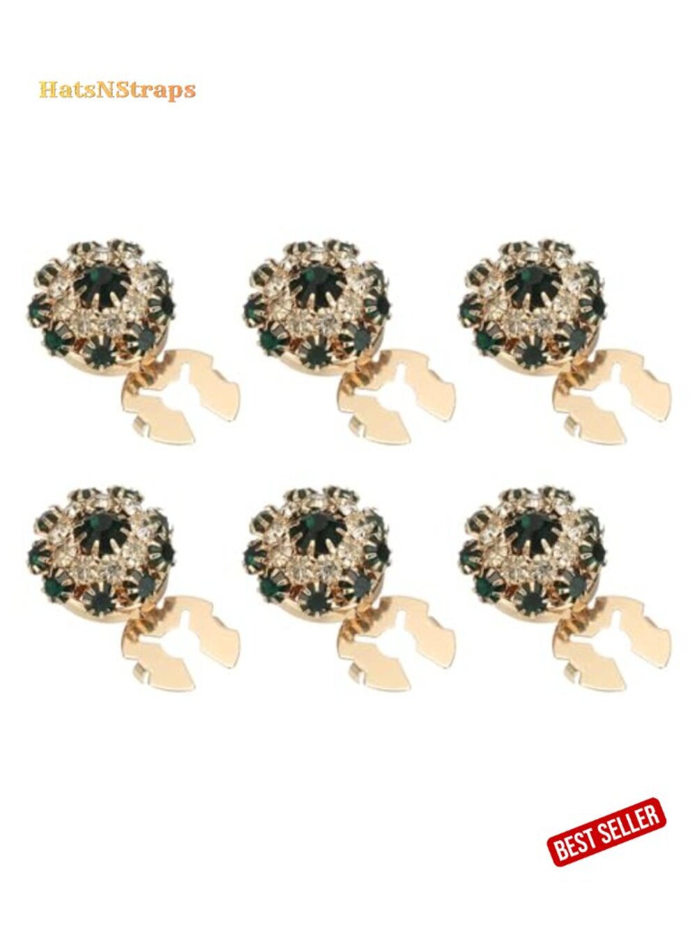 Rhinestone Button Covers Clips Set - Decorative Sewing Kit for DIY Dress